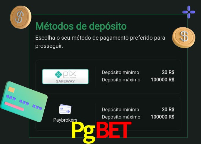 O cassino Pgbet oferece uma grande variedade de métodos de pagamento